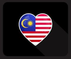 Malasia amor orgullo bandera icono vector