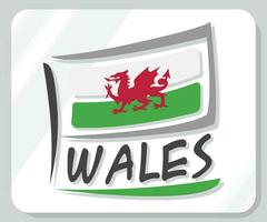 Wales Graphic Pride Flag Icon vector