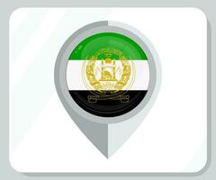 Panjshir Glossy Pin Location Flag Icon vector