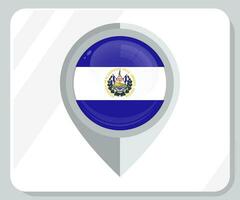 El Savador Glossy Pin Location Flag Icon vector