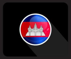 Camboya lustroso circulo bandera icono vector