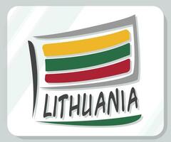 Lithuania Graphic Pride Flag Icon vector