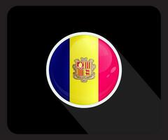 andorra lustroso circulo bandera icono vector