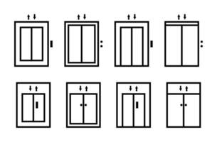 elevator door icon set, trendy style flat design. vector for app, web, social media, flyer.