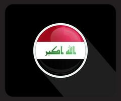 Irak lustroso circulo bandera icono vector