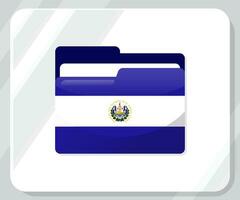 El Salvador Glossy Folder Flag Icon vector