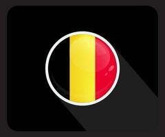 Belgium Glossy Circle Flag Icon vector