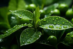 Plump seeds amid green leaves, natures vibrant artistry revealed AI Generated photo