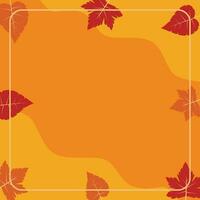 autumn background with copy space area, vector with waves and leaves pattern. design for banner, greeting card, flyer, social media, presentation, web.