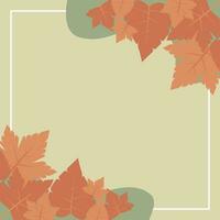 autumn, spring and summer background. beautiful design with leaf ornaments and empty space for text. vector for greeting cards, social media, flyers, banners.