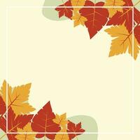 autumn, spring and summer background. beautiful design with leaf ornaments and empty space for text. vector for greeting cards, social media, flyers, banners.