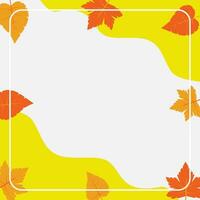 autumn background with copy space area, vector with waves and leaves pattern. design for banner, greeting card, flyer, social media, presentation, web.