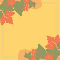 autumn, spring and summer background. beautiful design with leaf ornaments and empty space for text. vector for greeting cards, social media, flyers, banners.