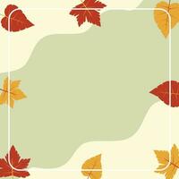 autumn background with copy space area, vector with waves and leaves pattern. design for banner, greeting card, flyer, social media, presentation, web.