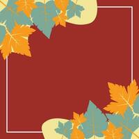 autumn, spring and summer background. beautiful design with leaf ornaments and empty space for text. vector for greeting cards, social media, flyers, banners.