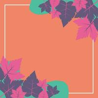 autumn, spring and summer background. beautiful design with leaf ornaments and empty space for text. vector for greeting cards, social media, flyers, banners.