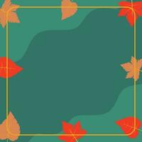 autumn background with copy space area, vector with waves and leaves pattern. design for banner, greeting card, flyer, social media, presentation, web.