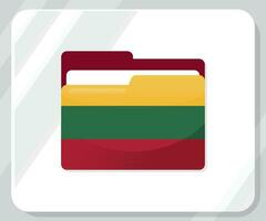 Lithuania Glossy Folder Flag Icon vector