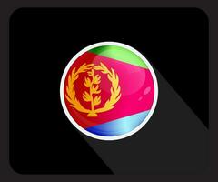 Eritrea Glossy Circle Flag Icon vector