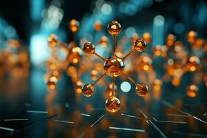 3D molecule model in a scientific setting, a captivating science background AI Generated photo