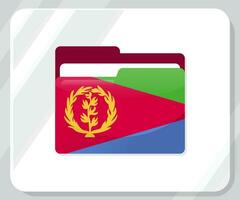 eritrea lustroso carpeta bandera icono vector