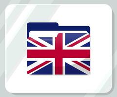 United Kingdom Glossy Folder Flag Icon vector