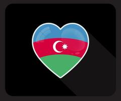 azerbaiyán amor orgullo bandera icono vector