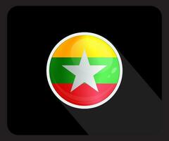 myanmar lustroso circulo bandera icono vector