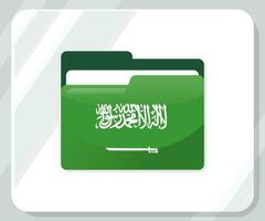 Saudi Glossy Folder Flag Icon vector