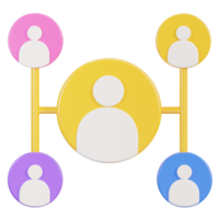 user profile on network icon 3d rendering illustration png