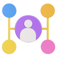 user profile on network icon 3d rendering illustration png