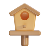 3d bird house icon illustration png