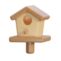 3d bird house icon illustration png