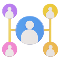 user profile on network icon 3d rendering illustration png