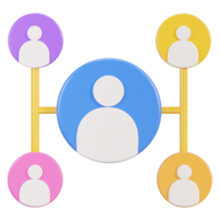 user profile on network icon 3d rendering illustration png