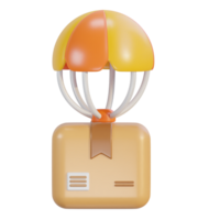 3d Package with air balloon delivery icon png