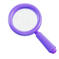 3d Magnifying glass, search analysis concept 3d icon png