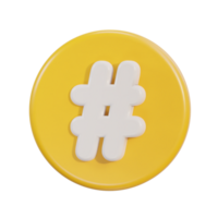 3d hashtag icona png