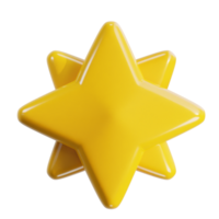 yellow shine star icon 3d render illustration png