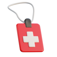 first aid batch icon 3d render illustration png