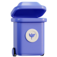 3d recycle and trash bin icon illustration png