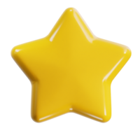 Jaune éclat étoile icône 3d rendre illustration png