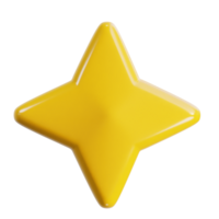 yellow shine star icon 3d render illustration png