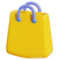 ilustração de ícone 3d de saco de compras png