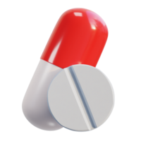 medicinsk piller kapsel läkemedel flygande 3d ikon illustration png