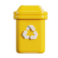 3d recycle and trash bin icon illustration png