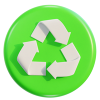 3d recycle icon on 3d rendering illustration png