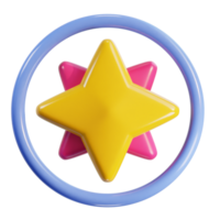 Gelb scheinen Star Symbol 3d machen Illustration png