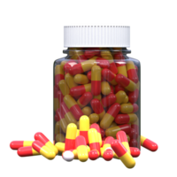 medicine jar with pills icon 3d render illustration png