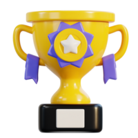 troféu ícone 3d Renderização ilustração png